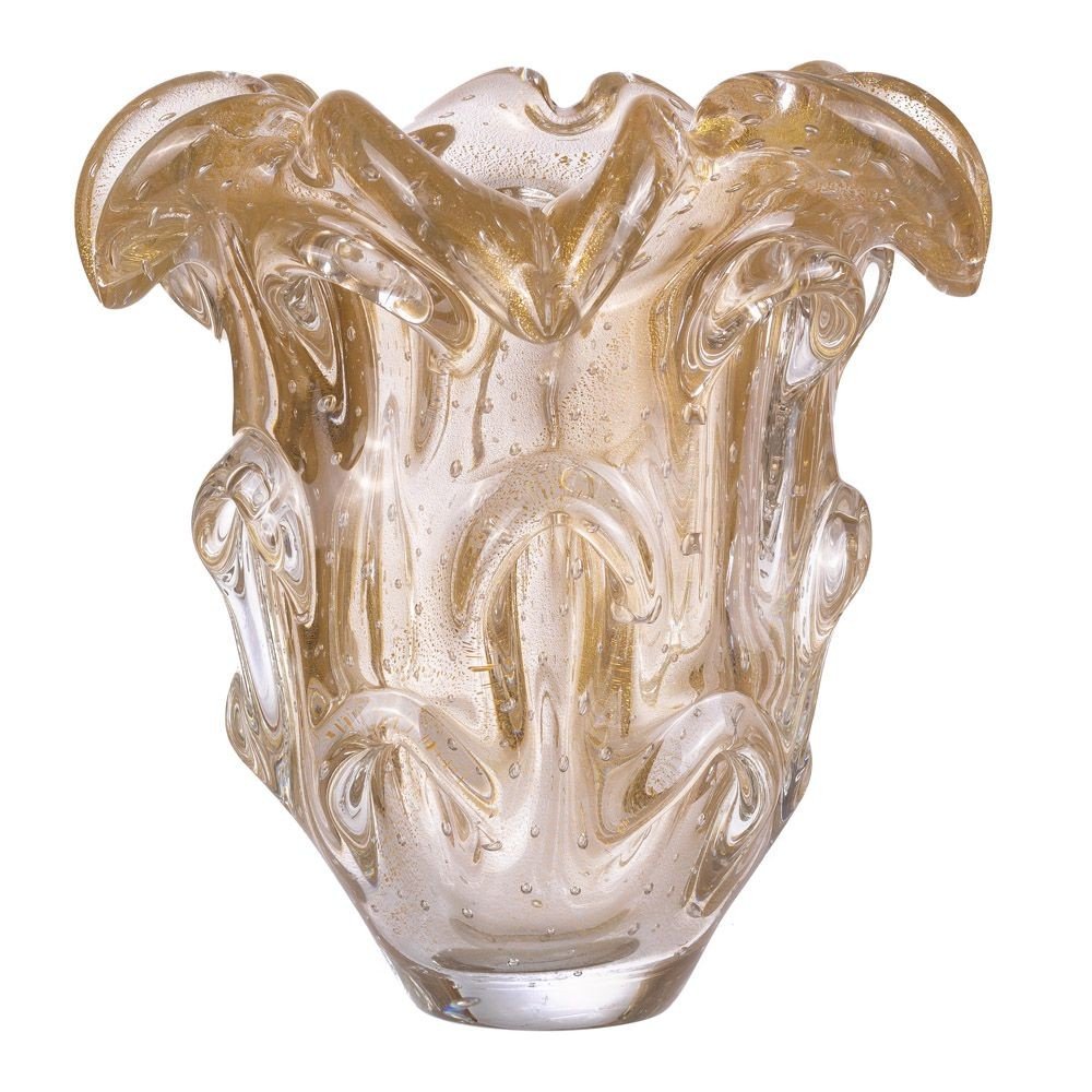 vaso cristal murano razzoli cor transparente c ouro 20879231 1 20190930181003