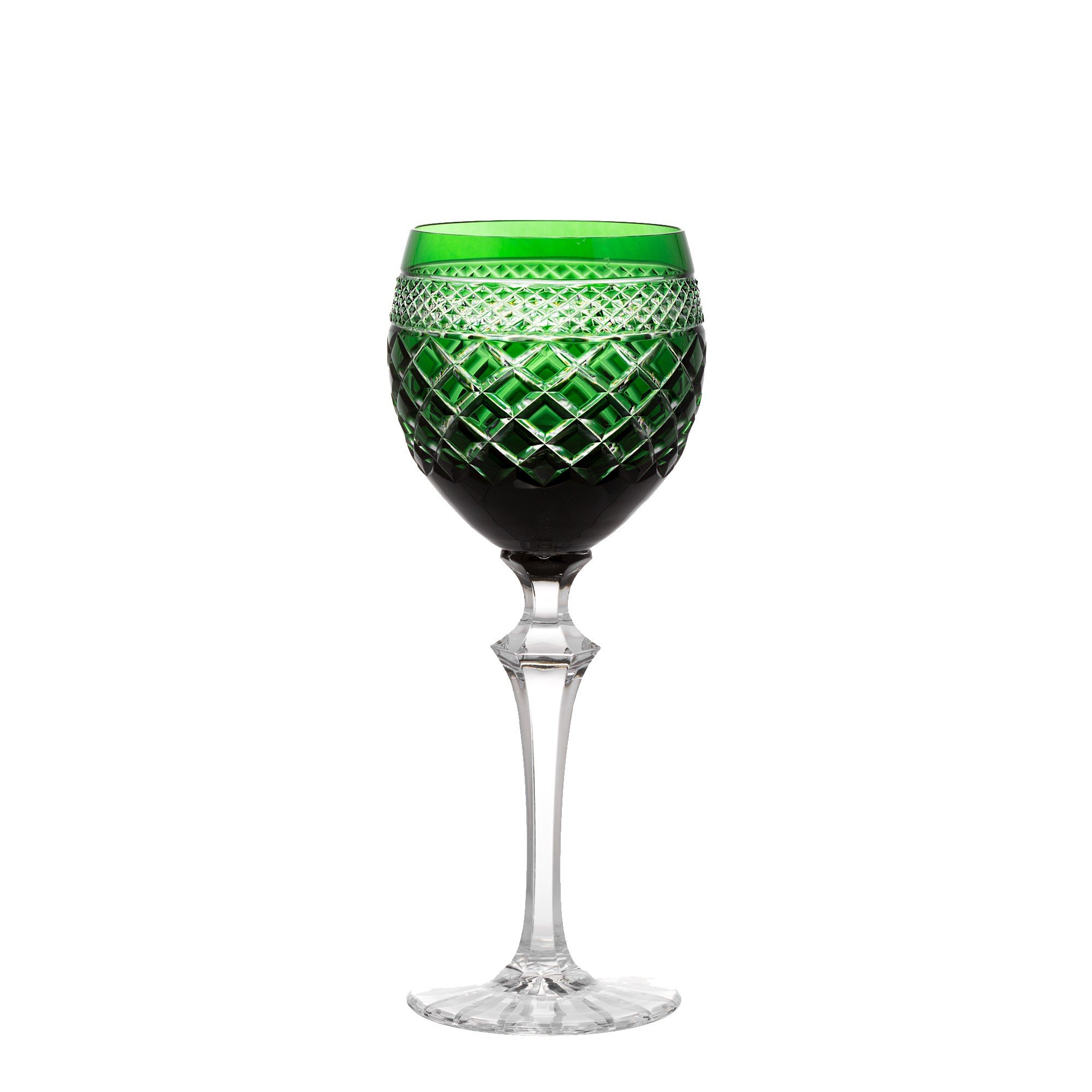 taca de cristal lapidado verde escuro exclusiva sottile casa vinho