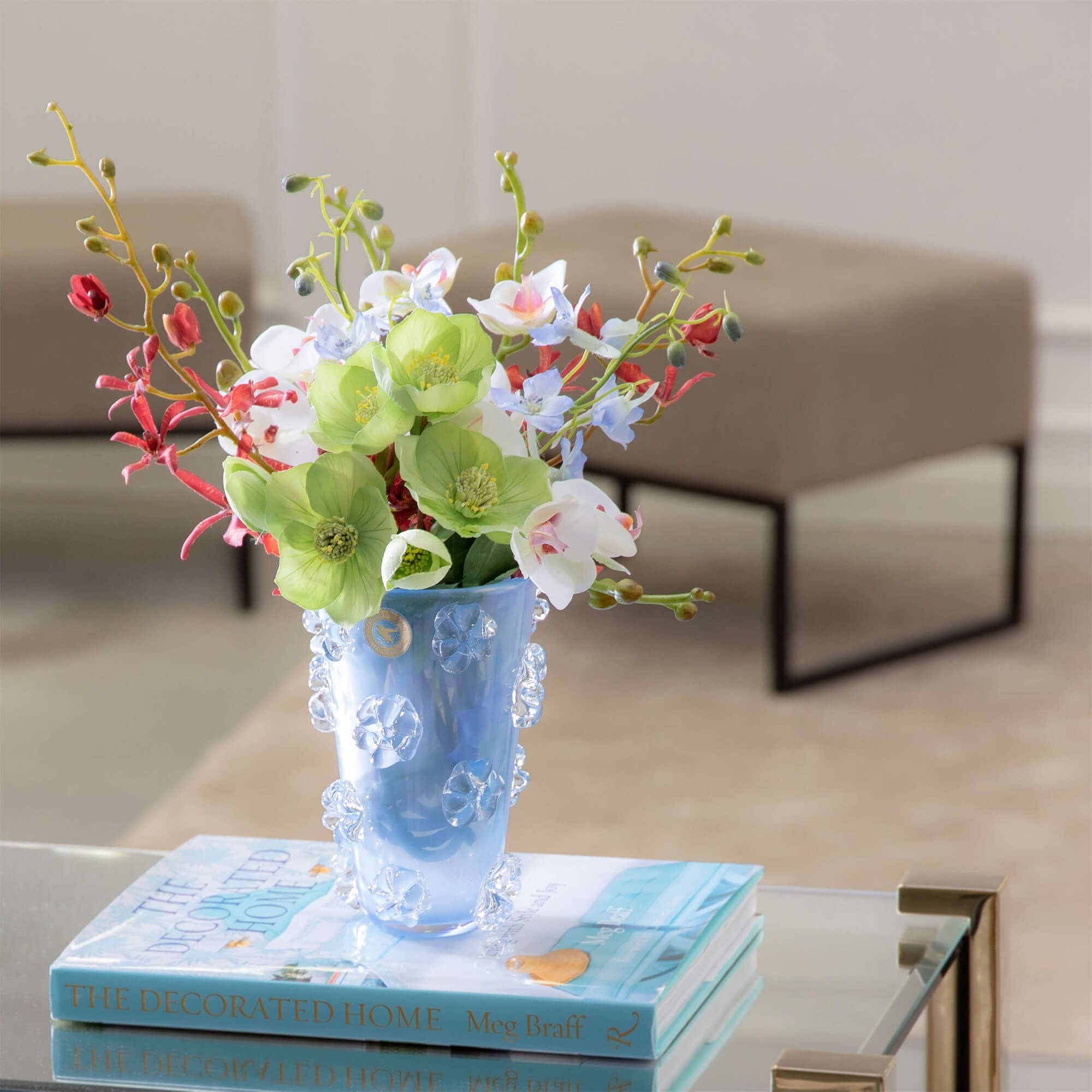 Pastel Frosted Glass Flower Vase - Casa Cultures