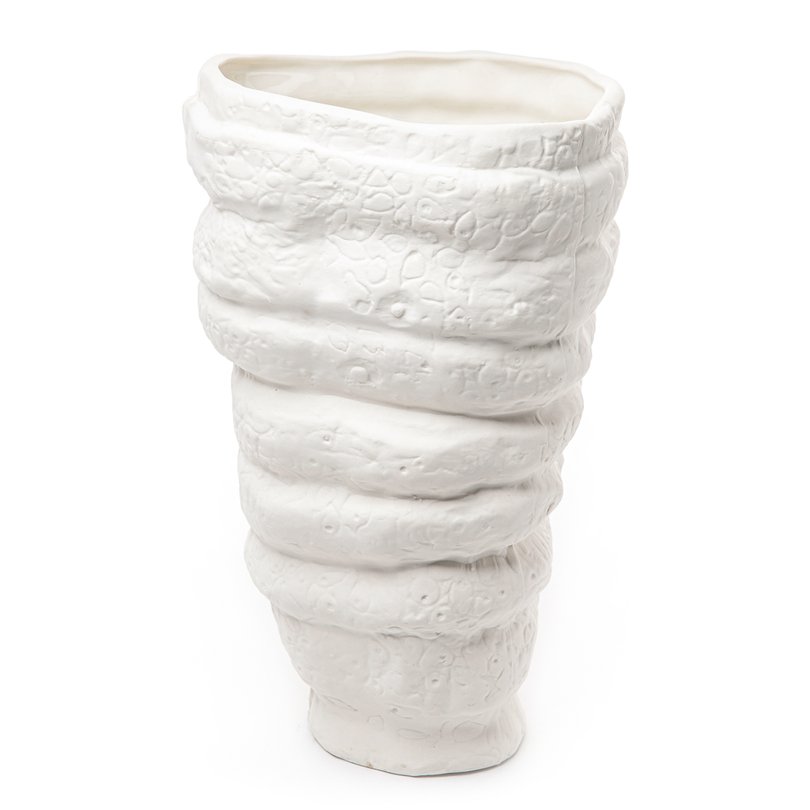 Vaso calipígio de porcelana branca - Liu Liguo - Catálogo das Artes