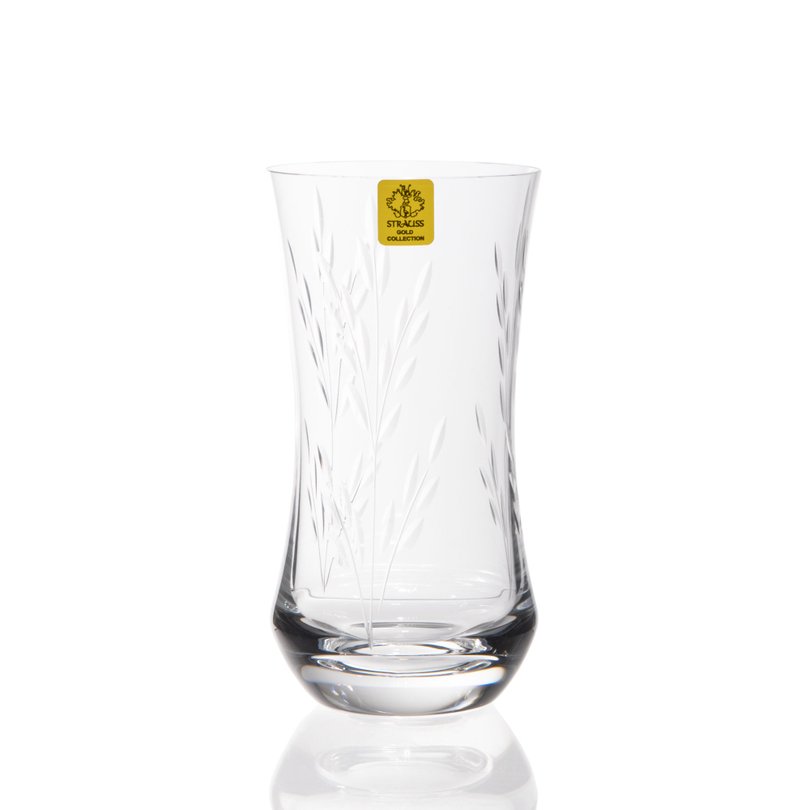 copo cristal lapidado curvo transparente strauss