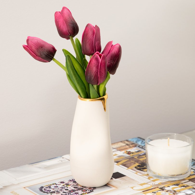 arranjo tulipas pink ambientada sottile casa