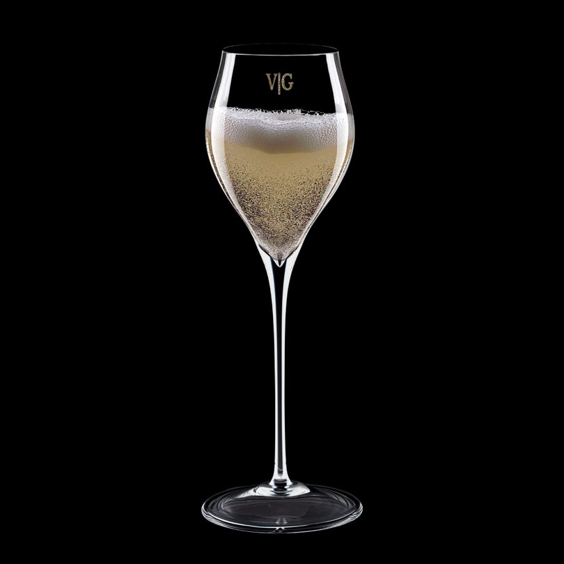 taca cristal champagne nouveau strauss 260ml incolor monograma still sottile casa