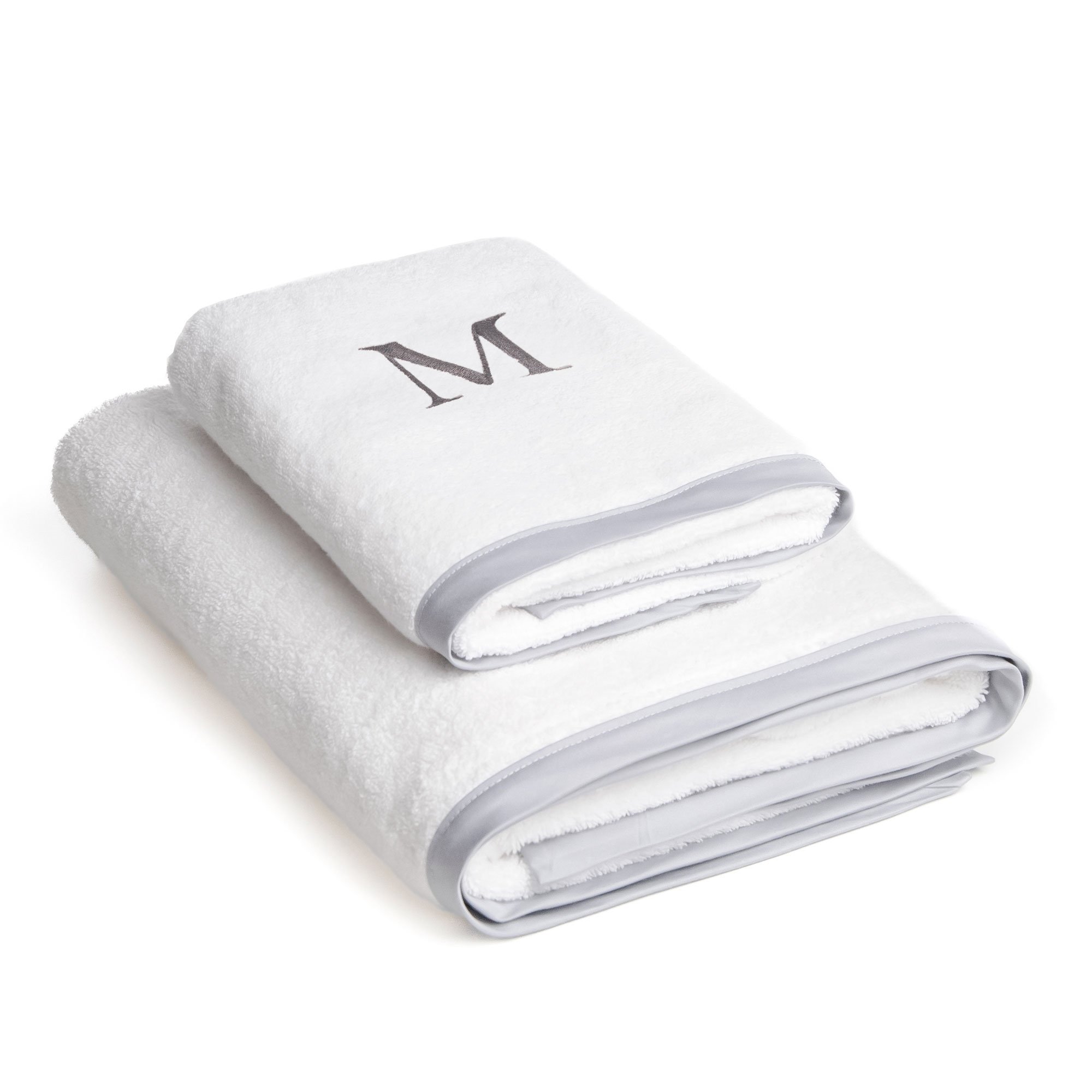 toalha banho rosto sottile casa cinza monograma 3