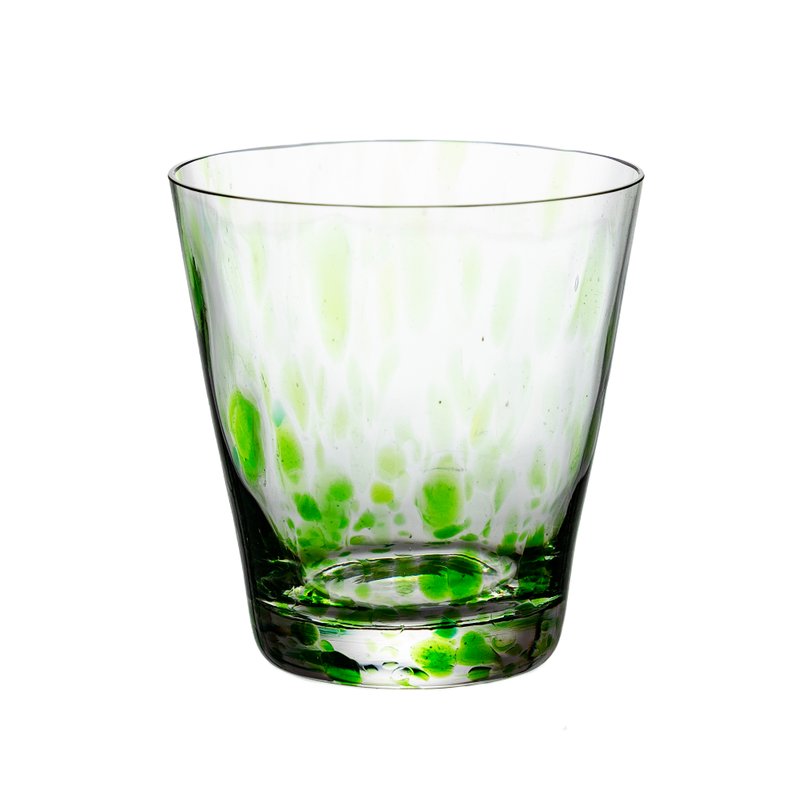 01 copo de cristal liso p agua 260ml verde claro