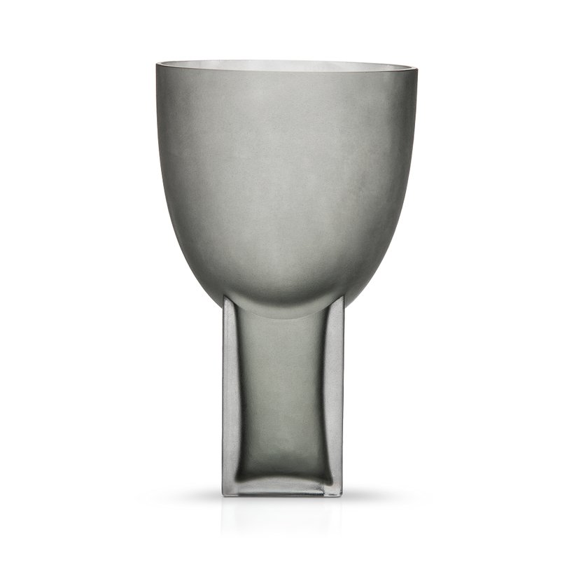 vaso vidro frozen alto cinza