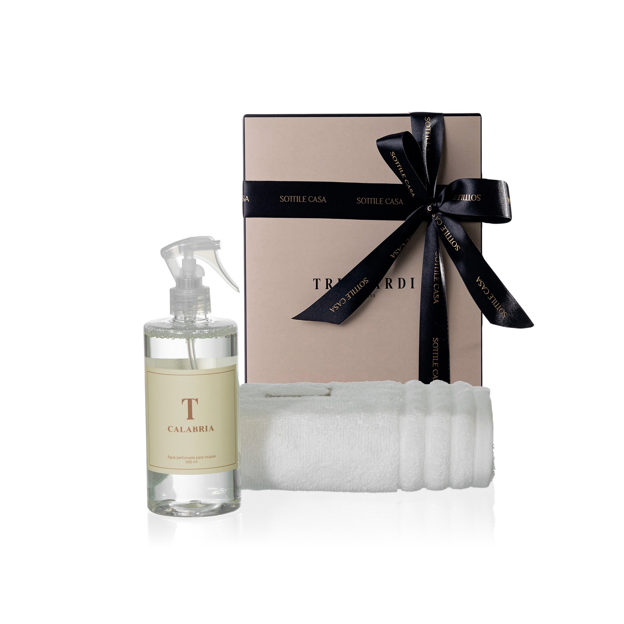 kit toalha de rosto 100 algodao trussardi imperiale branco com agua perfumada trussardi 500ml calabria com caixa de presente 2